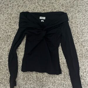 Aritzia Black Off-Shoulder Blouse